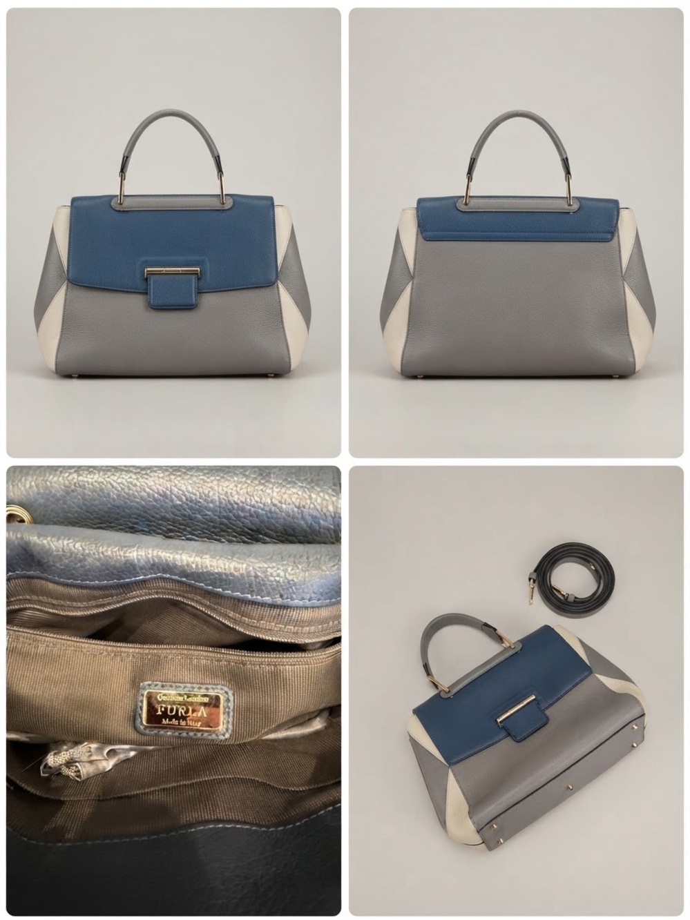 Furla Artesia M Genuine Leather Handbag - Made in Italy - Strap + Dust Bag